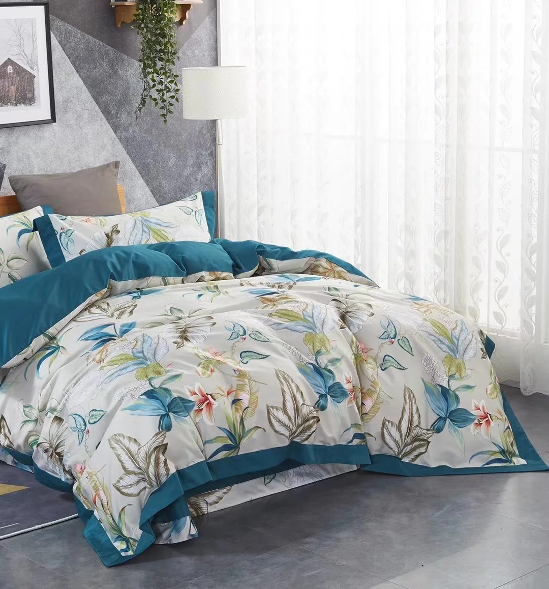 Новый дизайн роскошные OEKO-TEX 60s чёсаный 100% egypitian хлопок постельное белье по индивидуальному заказу постельный комплект