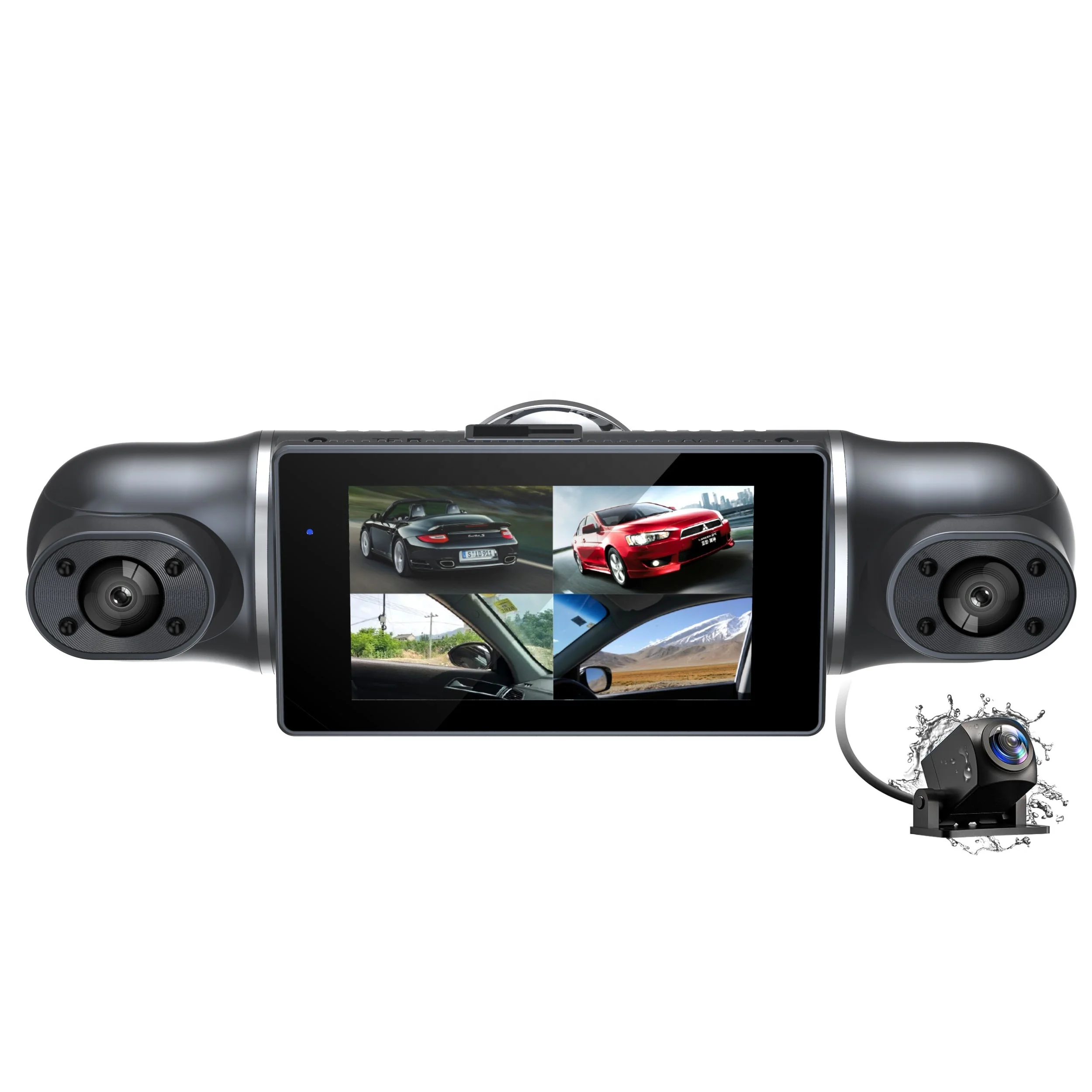 full hd 1080P 4 camera channel car dvr security system remote phone app parking monitor wifi gps 4 lens dash cam for car