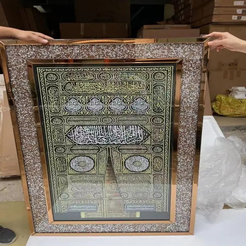 Modern Gold Crush Diamond Photo Frame Set New Modern Home Furniture Living Room Decor Square Glass Metal Picture Frames Crystal