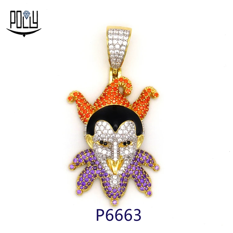 Newest  iced out clown pendant can custom moissanite hip hop jewelry