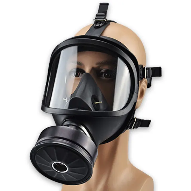 reliable quality all-purpose MF14 self-breathing rubber large view full face gas mask for worker
