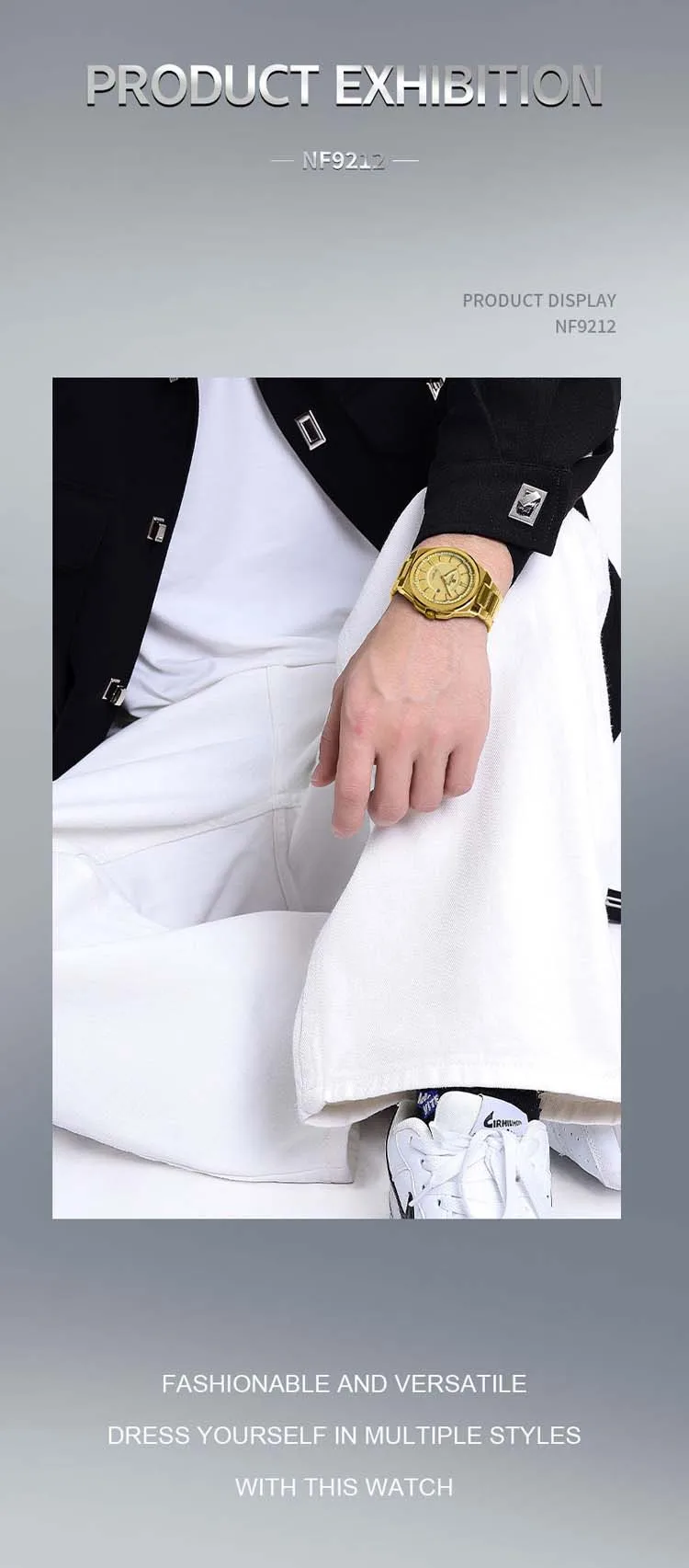 NAVIFORCE NF9212 luxury personalized man quartz watch nice Stainless steel band Luminous date display Minimalist business watch