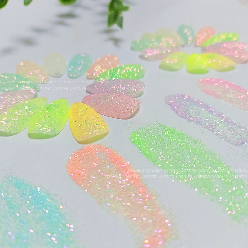 Popular Pastel Color Nail Glitter Powder 12 Colors Bulk Nail Art Pigment