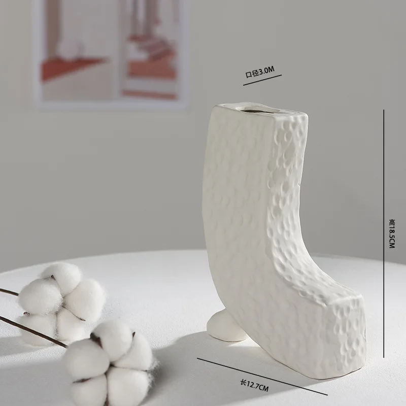 High quality light color ceramic vase handicraft ornaments Coffee shop Christmas gift