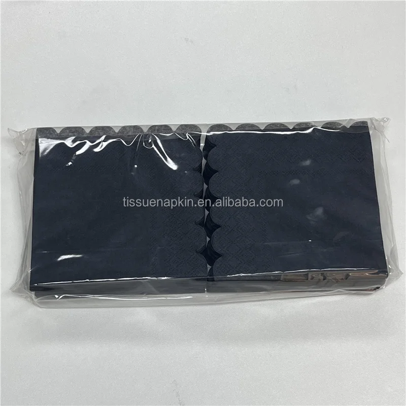 Wholesale Custom Color Cocktail Napkin Table Party Decoration Tissue 2ply 1/4fold Lace Shape Dyed Napkin Paper