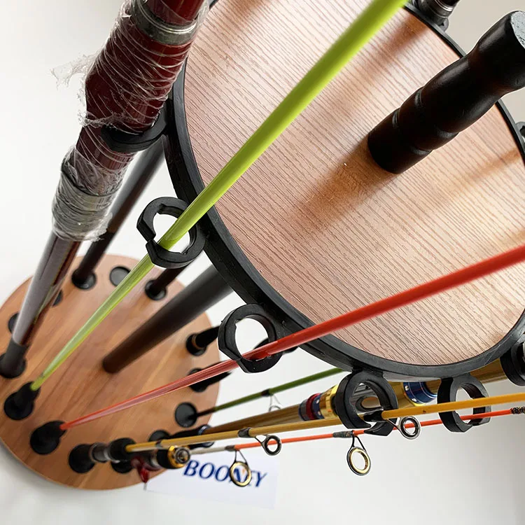 Booney 15pcs fishing rod display  rack wooden fishing rod stand holder 15pcs