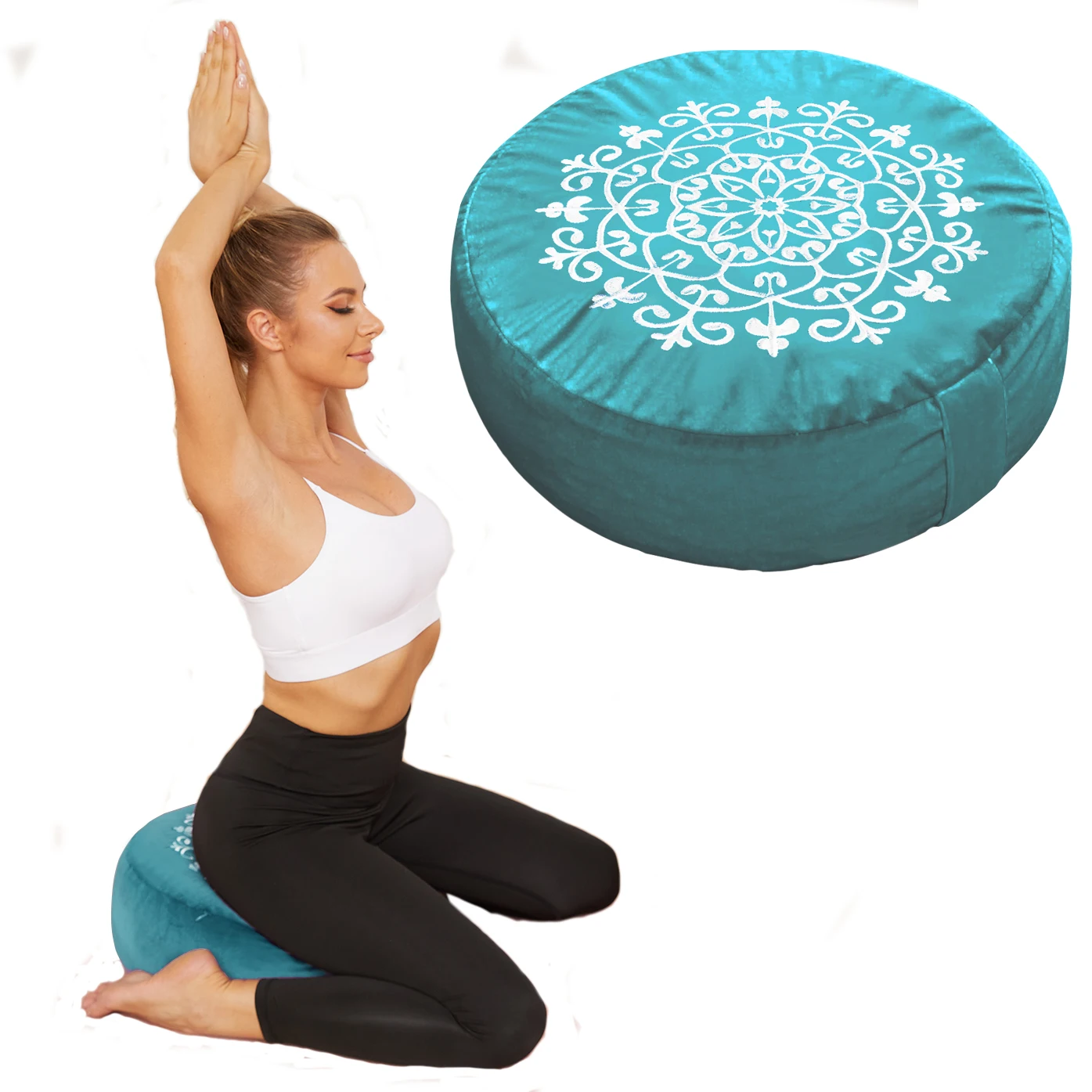 Amazon Factory Sales Zafu Meditation Cushion Velvet Bcukwheat Meditation Pillow Organic Meditation