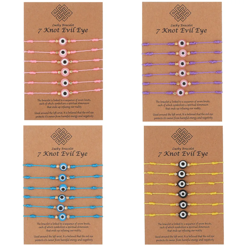 Fashion handmade hamsa and d-evil eye bracelet adjustable lucky red string rope woven friendship evil eye bracelet set