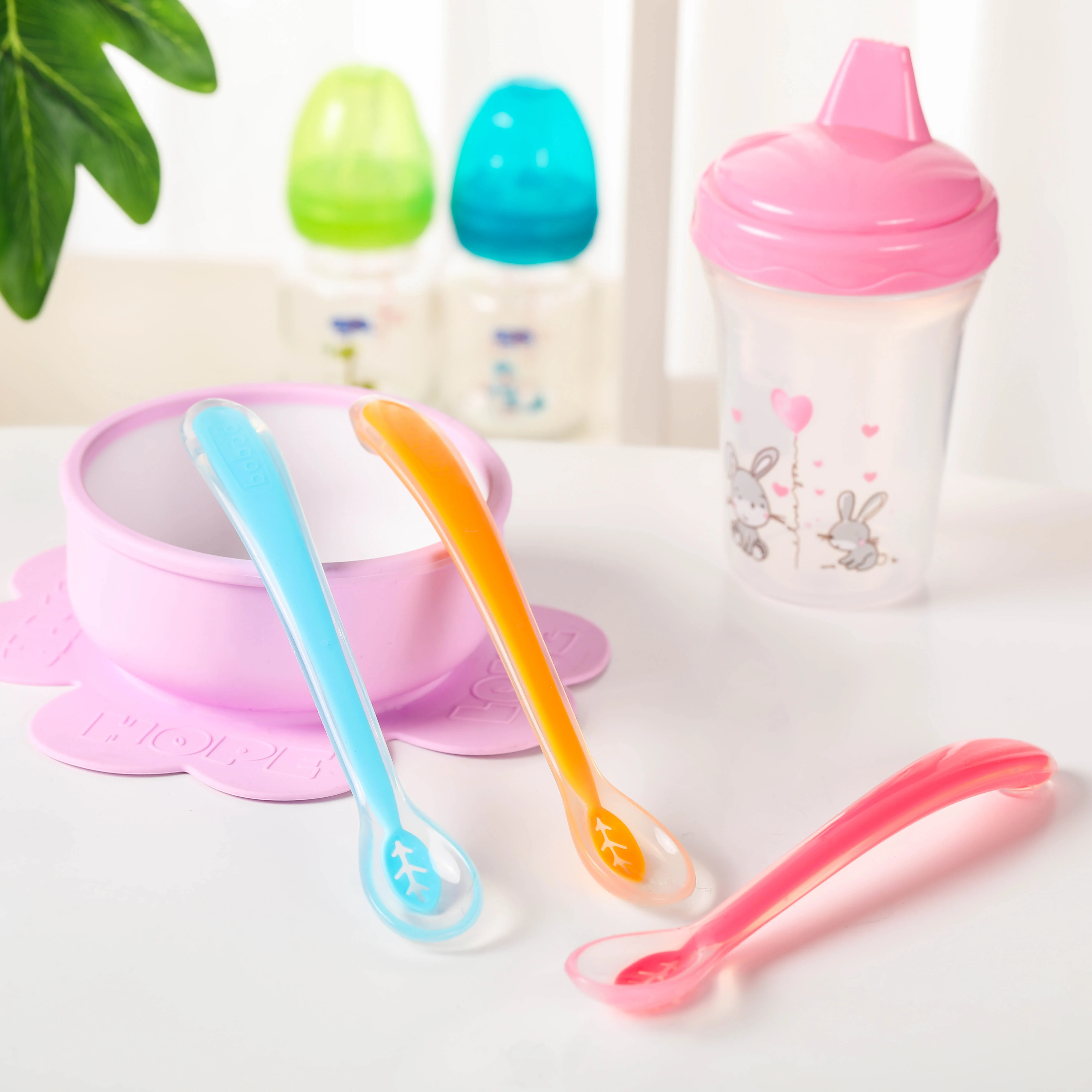 Мягкий наконечник для новорожденных кормления BPA бесплатно мягкие силиконовые ложки младенца