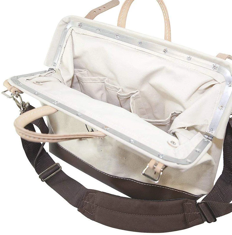 Deluxe canvas leather ladder tool bag