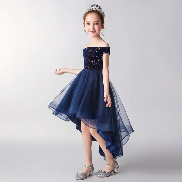 
2020 Summer Skirt for Kinds Girls princess dress flower girl puffy yarn small host evening dress girls piano performance costume 