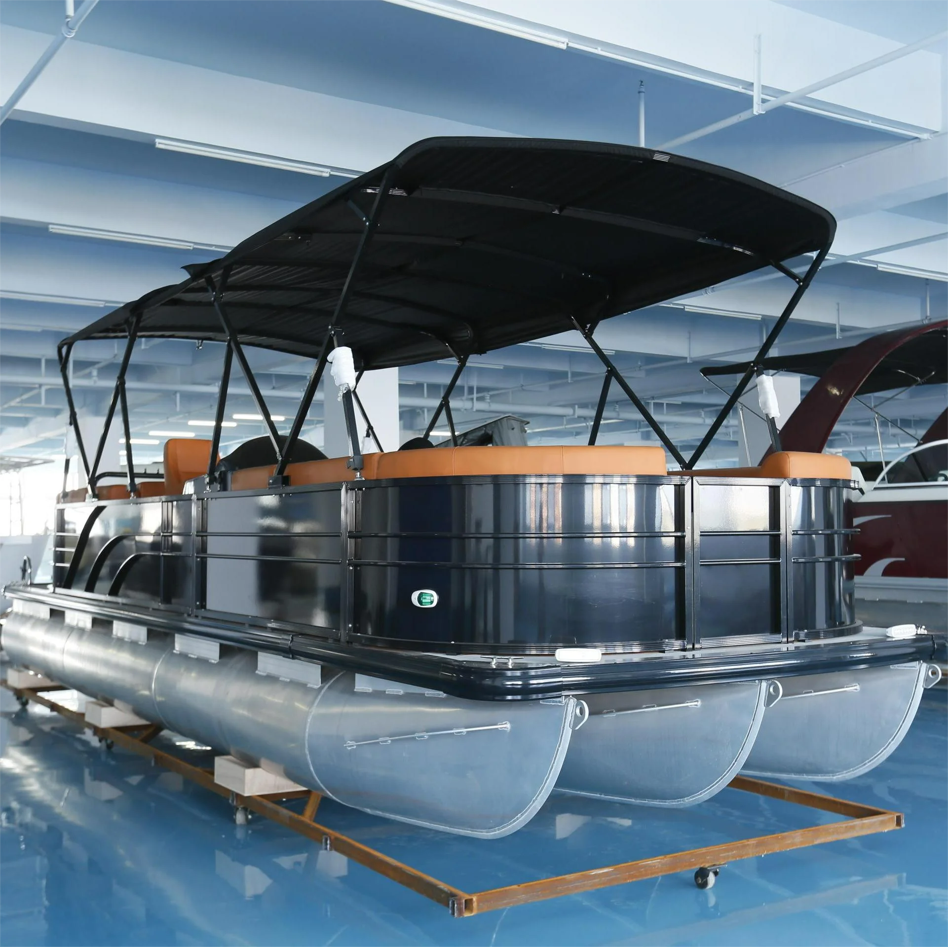 Kinocean 25FT Best Quality Full Welded Aluminum and Fiberglass Pontoon Boat with Engine for Water Entertainments