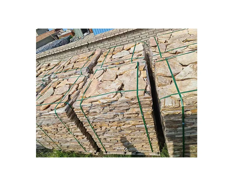 Natural Yellow Flagstone Granite Tiles Paver Irregular Shaped Paver For Board Exterior Wall Cladding Tiles Veneer Sheet