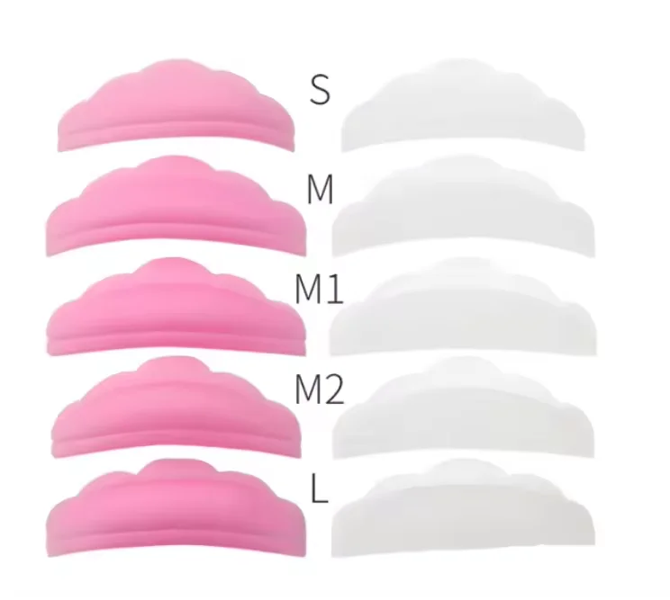 Custom Package Colorful eyelash curler pads silicone lash perm pads 5 pairs/bag S M M1 M2 L eye lash lift rod Lifting Sheilds