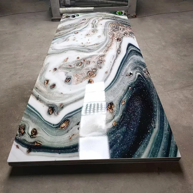 Quality life 1220x2440mm Marble board Easy install PVC marble Panel TV wall 3D printing PVC Marble stone pattern UV Wall Panel