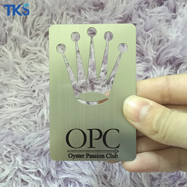 Custom Unique Punch Laser Engraved Brushed 304 Stainless Business Card