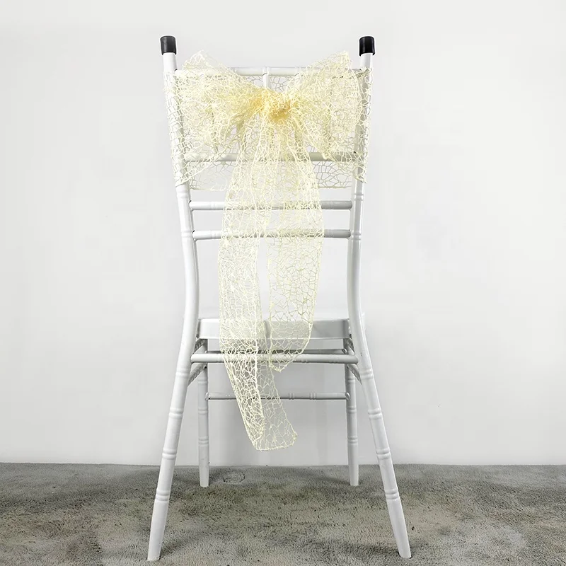 
Wholesale Unique Mesh Chair Sashes Chair Bows Wedding Chair Cover Sashes 