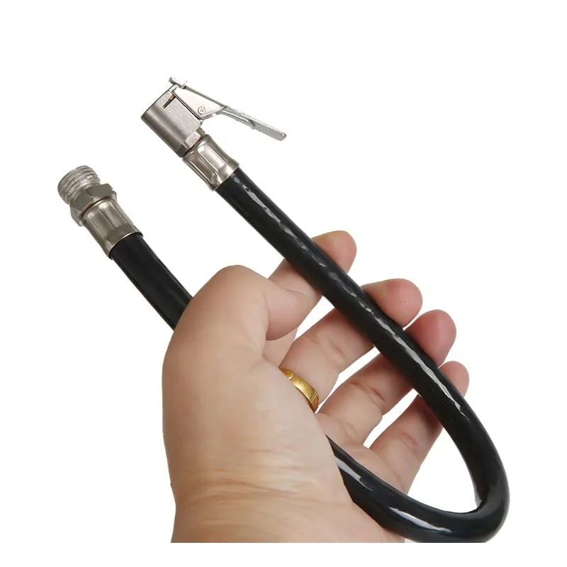 Motorcycle Bicycle Car Flexible Clip-on Air Tyre Tire Chuck Inflator Hose Tool