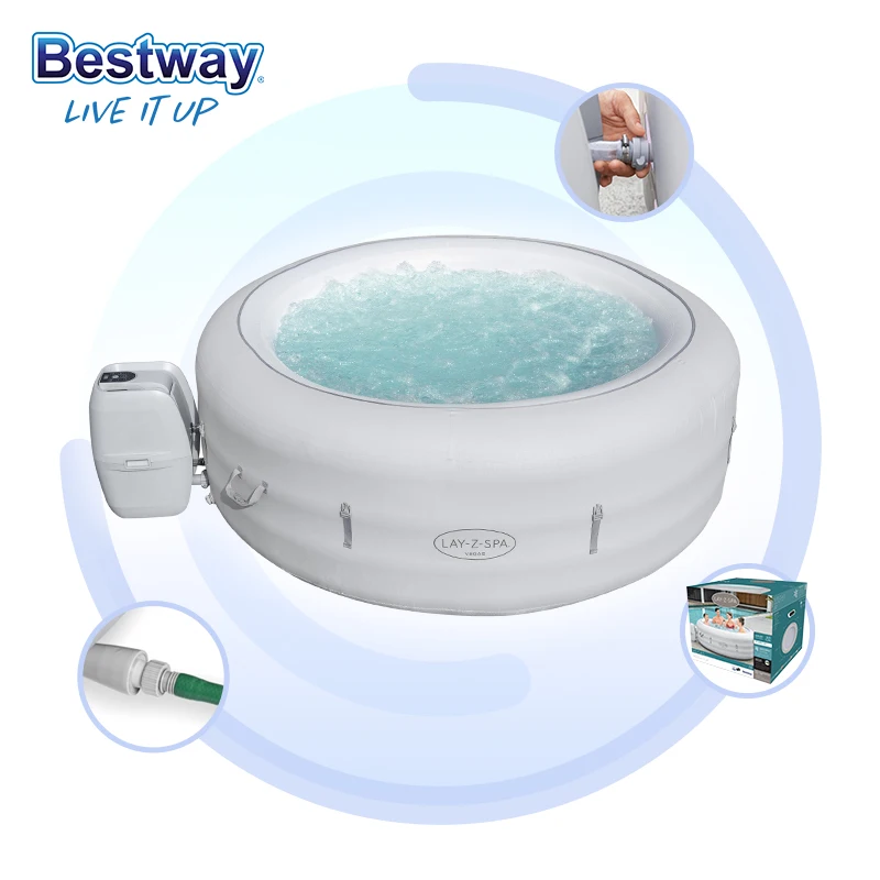 Bestway 60011 Inflatable Spa Heater Hot Tubs Pool Outdoor Tubes Indoor Outdoors Portable Bathtub for Adults