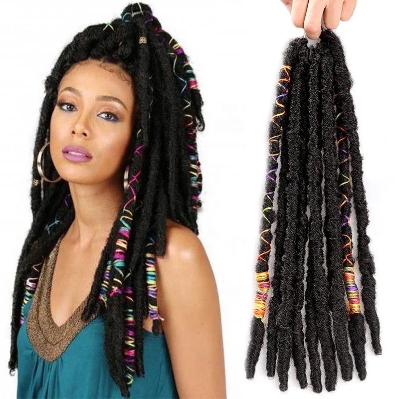 Crochet Hair Dreadlocks Faux Locs Braiding Hair Extensions Synthetic Dreadlock Jumbo 14 inch 12 Strands Crochet Hair
