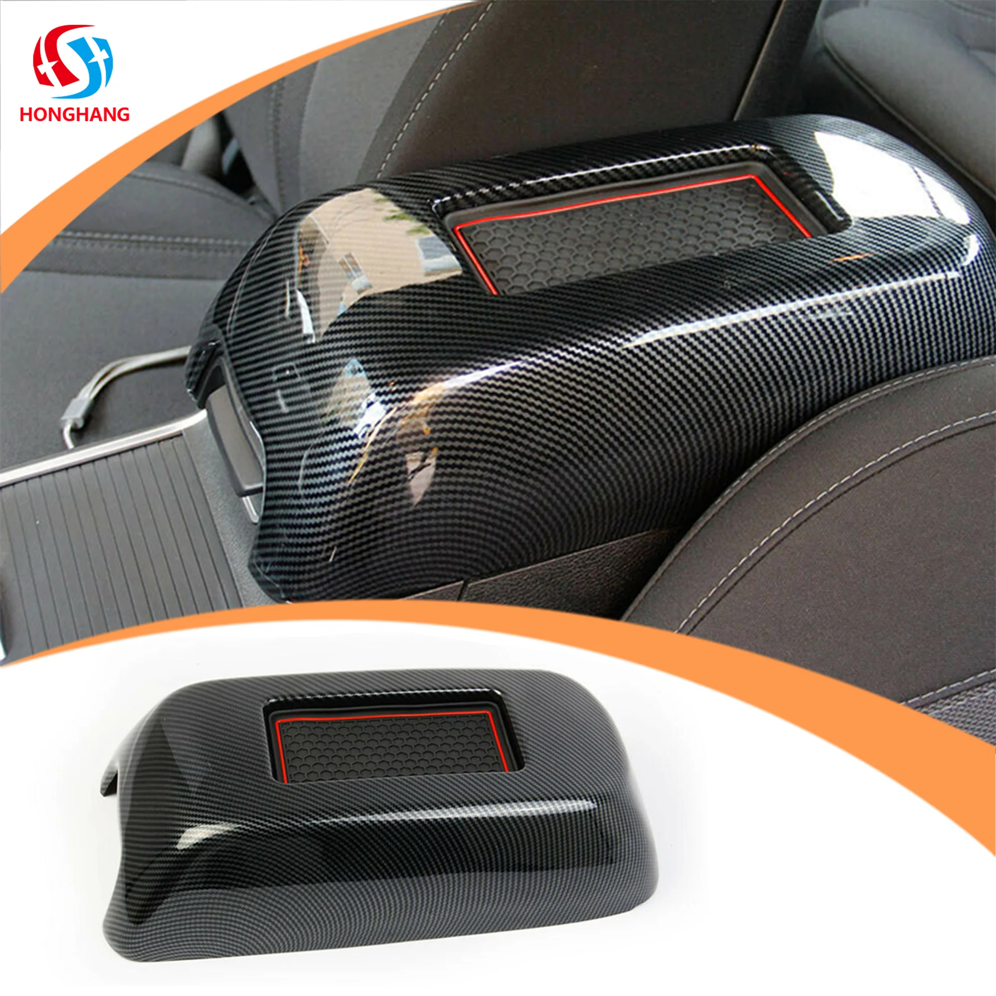 Honghang brand wholesale auto parts auto parts center armrest box + box cover patch for Dodge Charger accessories 2015+
