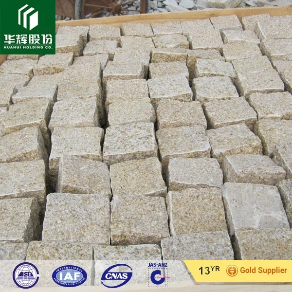 Chinese cheap granite cobble stone light grey, beige, black, red colors cobble stone, kerbstone 10x10