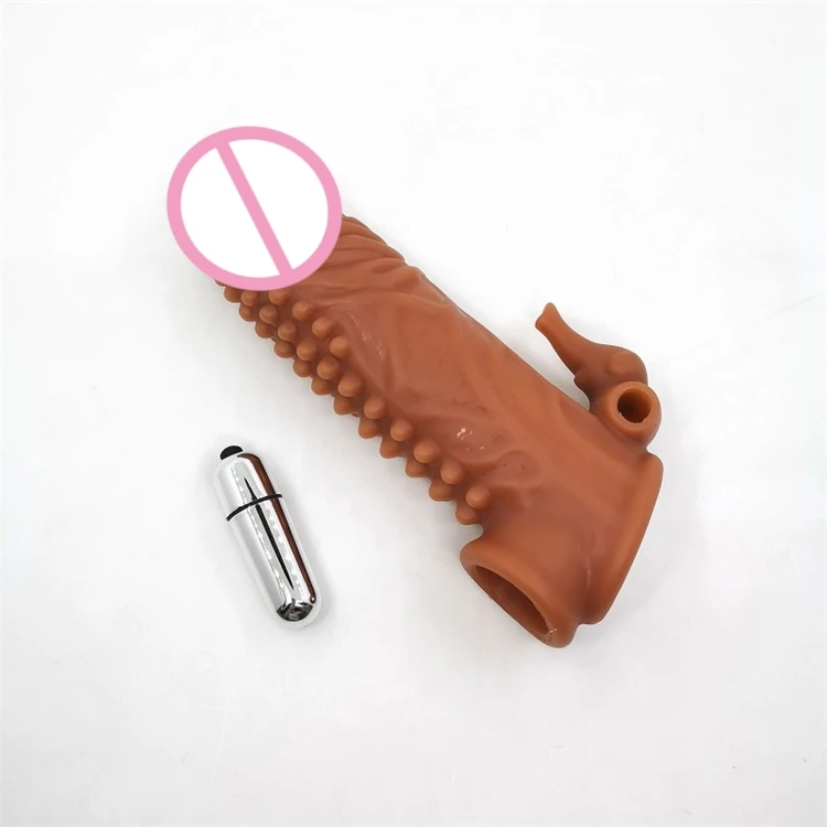 Reusable Silicon Condom With Spike Dotted Cock Sleeve Dildo Sheath Condoms for Men Extender Cover Sex Toys Penis Sleeve
