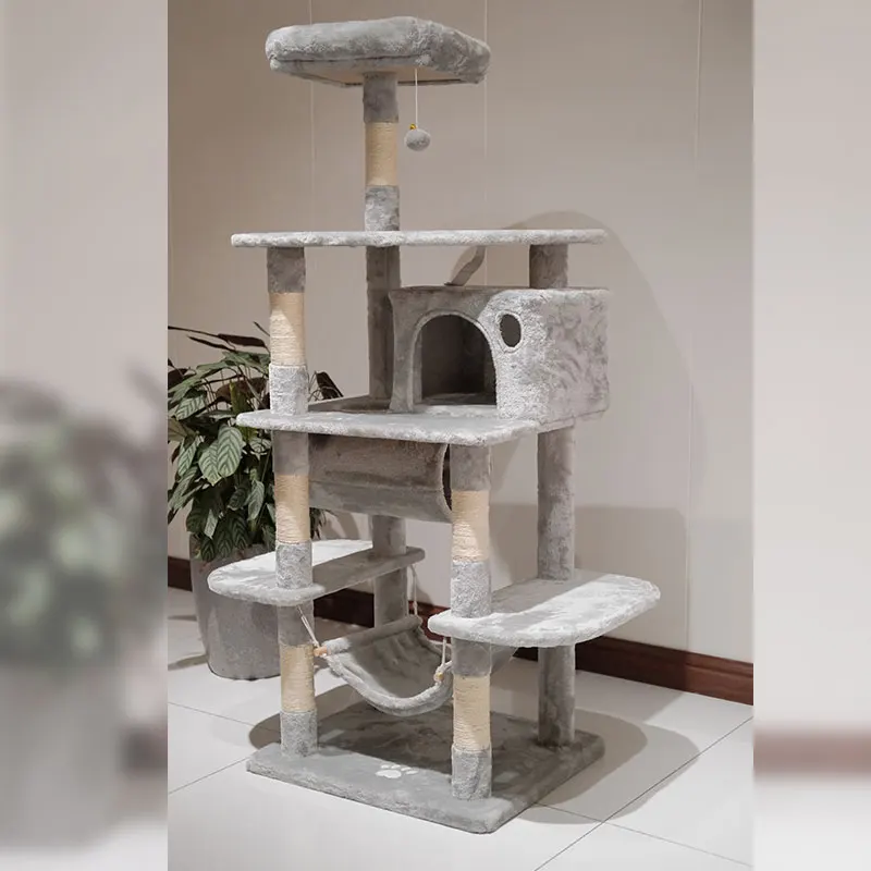 2021 new models plush natural paradise tower scratching xxl cat tree house for big cats