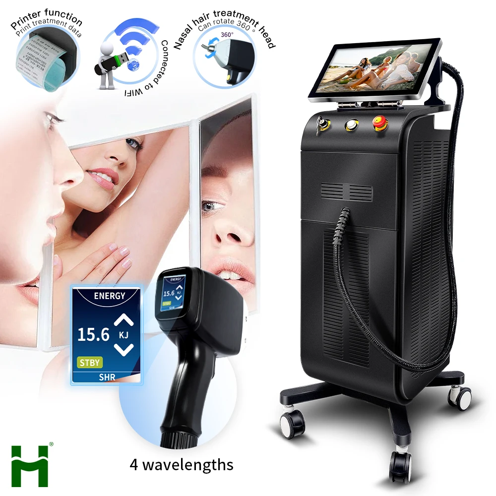 High Power Huamei Laser 808nm Diode Laser Hair Removal 3 Wavelengths Laser Hair Removal Beauty Machine
