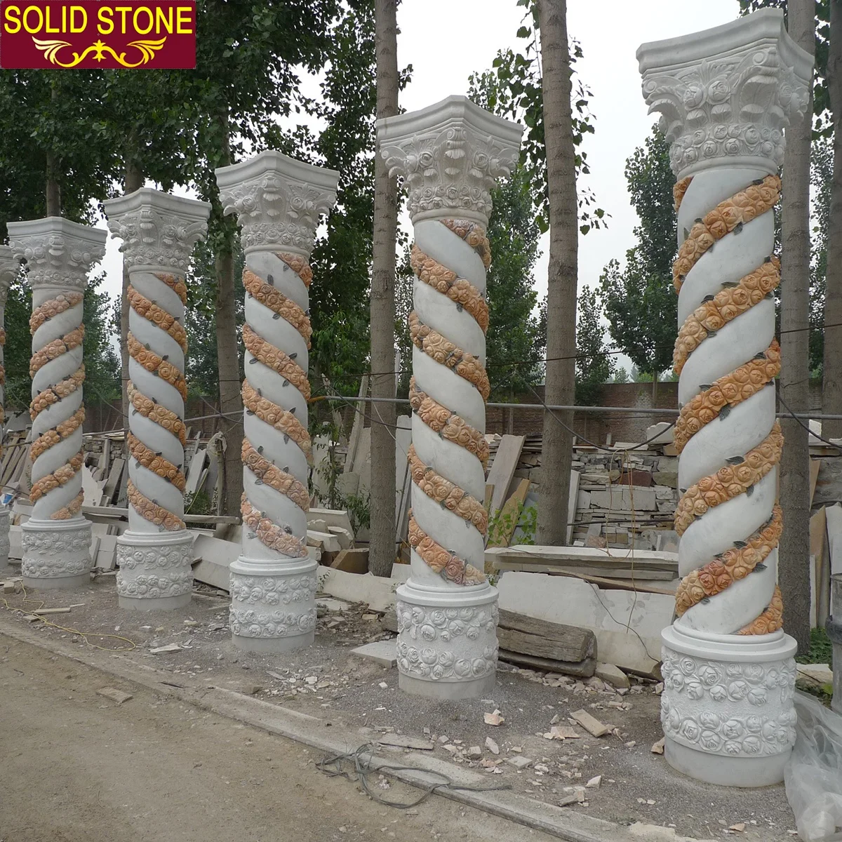 Best New Products garden decorative marble pillar hand carved Roman style marble column