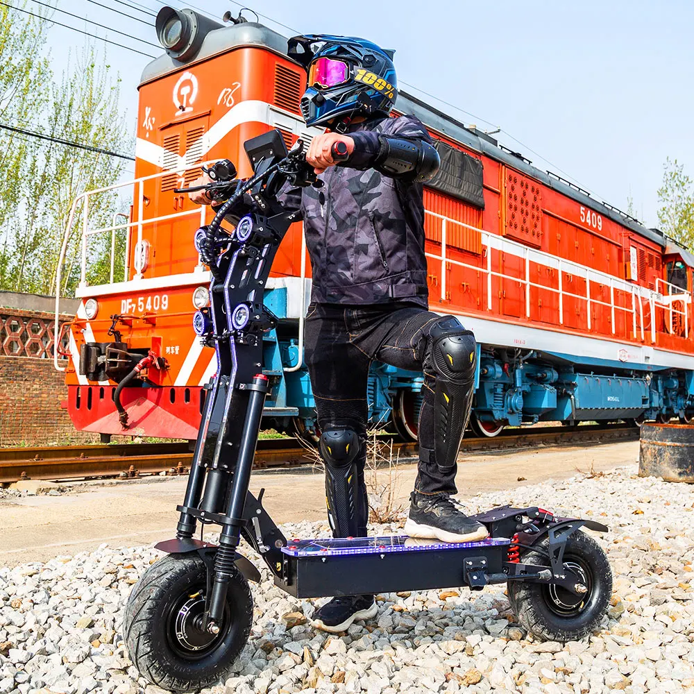 Облако A8 нам Двухдвигательный складная e скутер 72V 8000W самокат с сиденьем для взрослых бездорожные шины электрический опт 13 дюймов