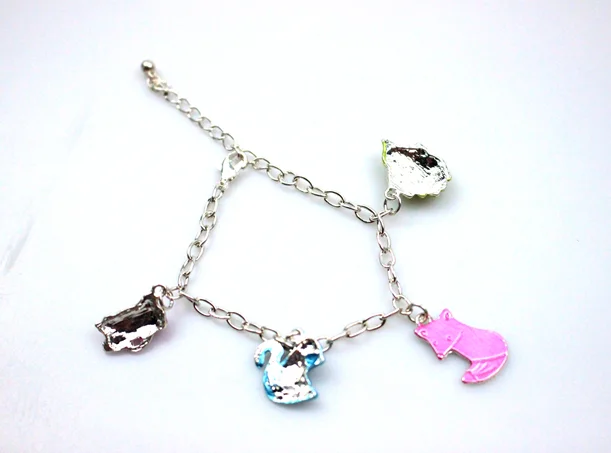 
Custom Made Wholesale alloy children shell bear and fox animal bracelet 
