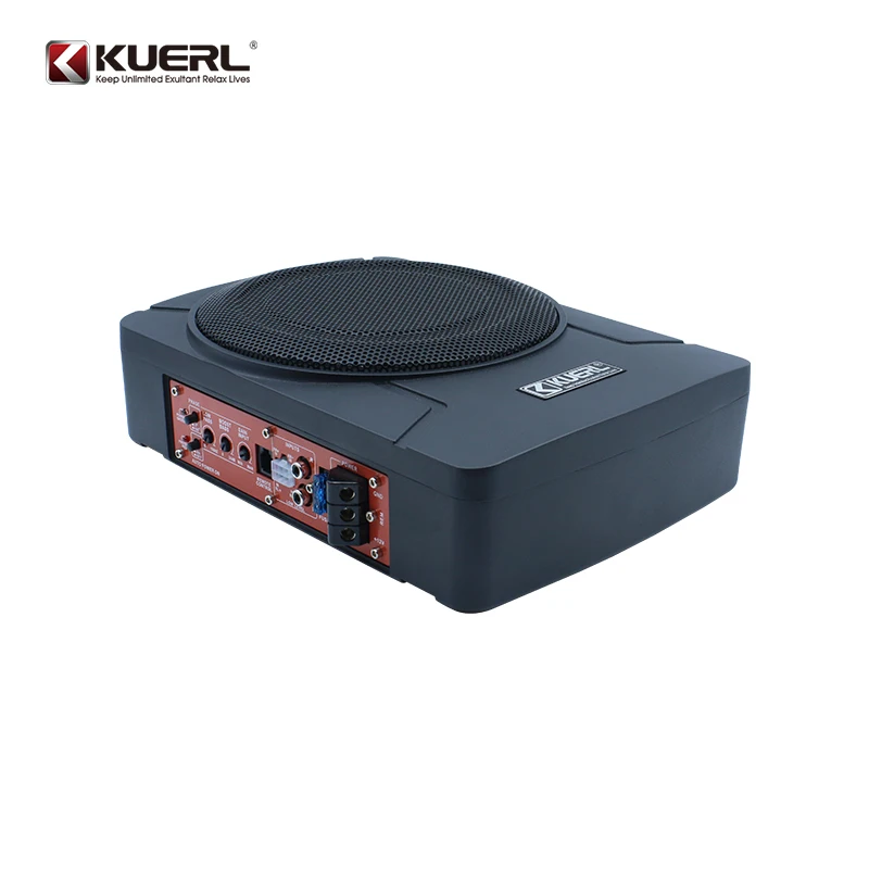 Wholesale new design 8 inch 800W uactive pieces  under seat car slim active subwoofer speaker for universal cars