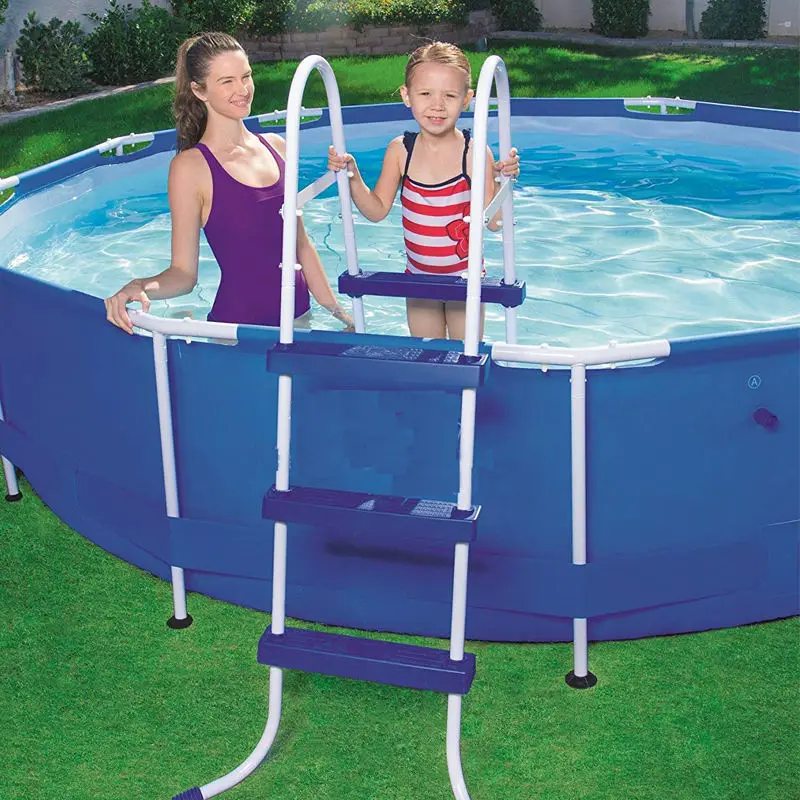 Outdoor Swimming Step Pool Slide Ladders Folding 304 Steel 3 Step Ladders Easy Store Step for Above-ground and In-ground Piscina