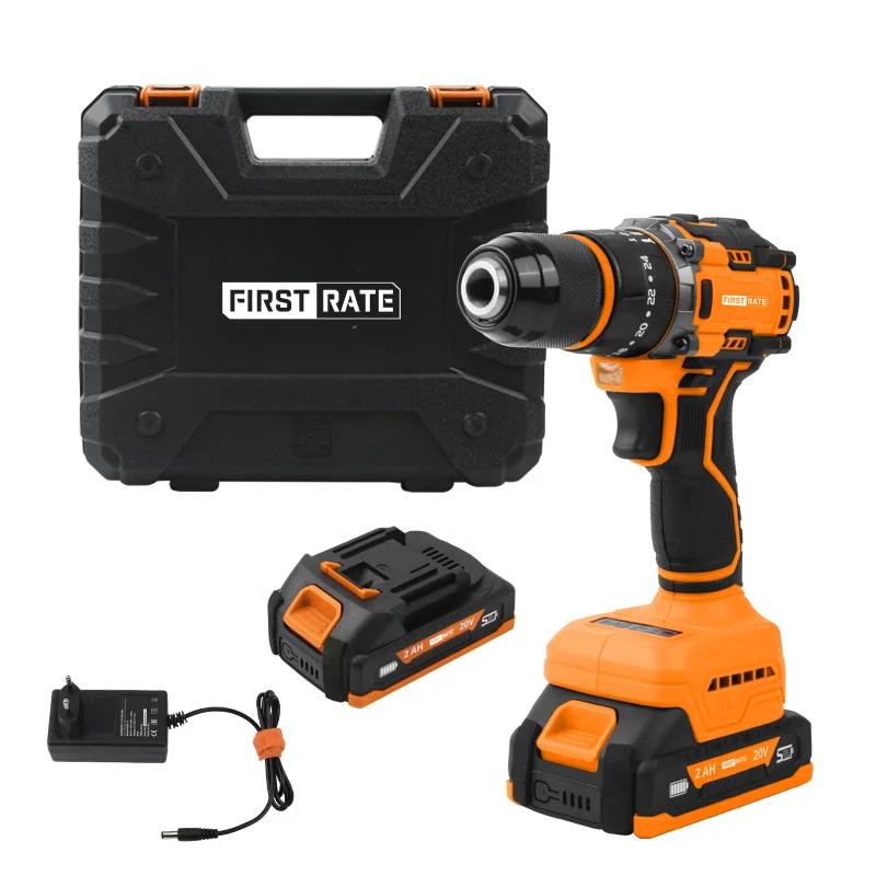High performance durable 21V lithium battery powered cordless drill and impact screw driver electric drill machine