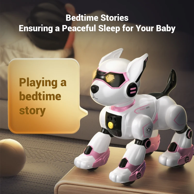 SJY-R27 Intelligent Interactive RC robot dog with wheel control voice control multi-function remote control toy robot dog