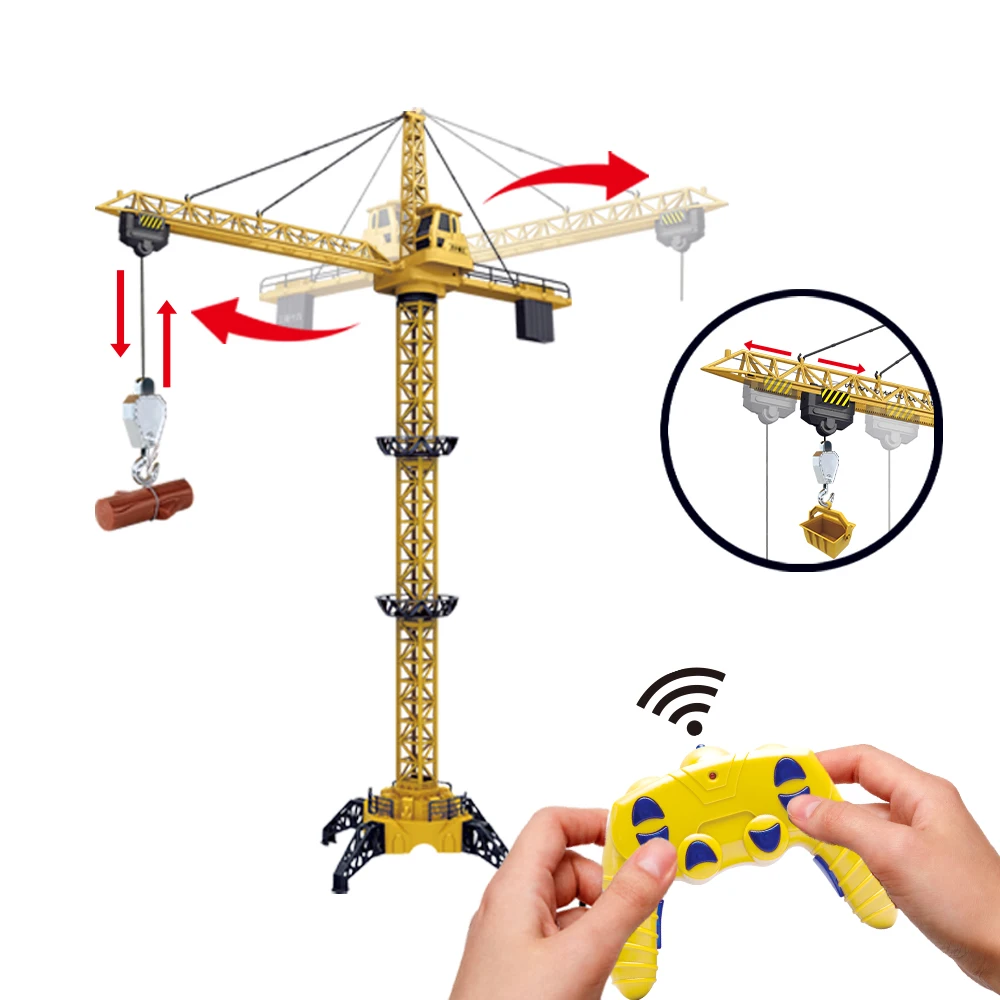  6-канальный RC башенный кран игрушка для детей Лифт 2 4 ГГц конструкции пульт дистанционного управления модель крана с