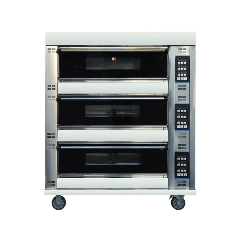 3 Deck 6 Trays deck oven bakery bread and cake Commercial oven with digital temperature display manufacturer