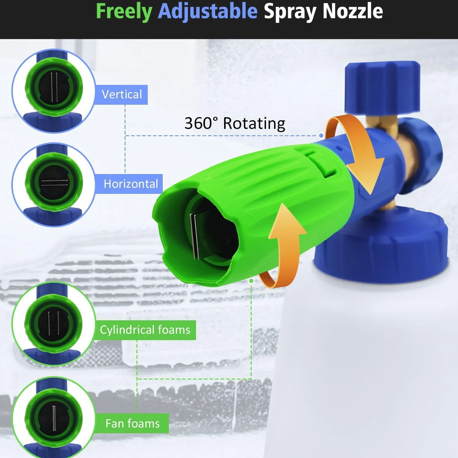 Foam Cannon for Pressure Washer Car Wash with M22 1/4 Inch Quick Connect 1 Liter Bottle Adjustable Foam Sprayer for Home Washing