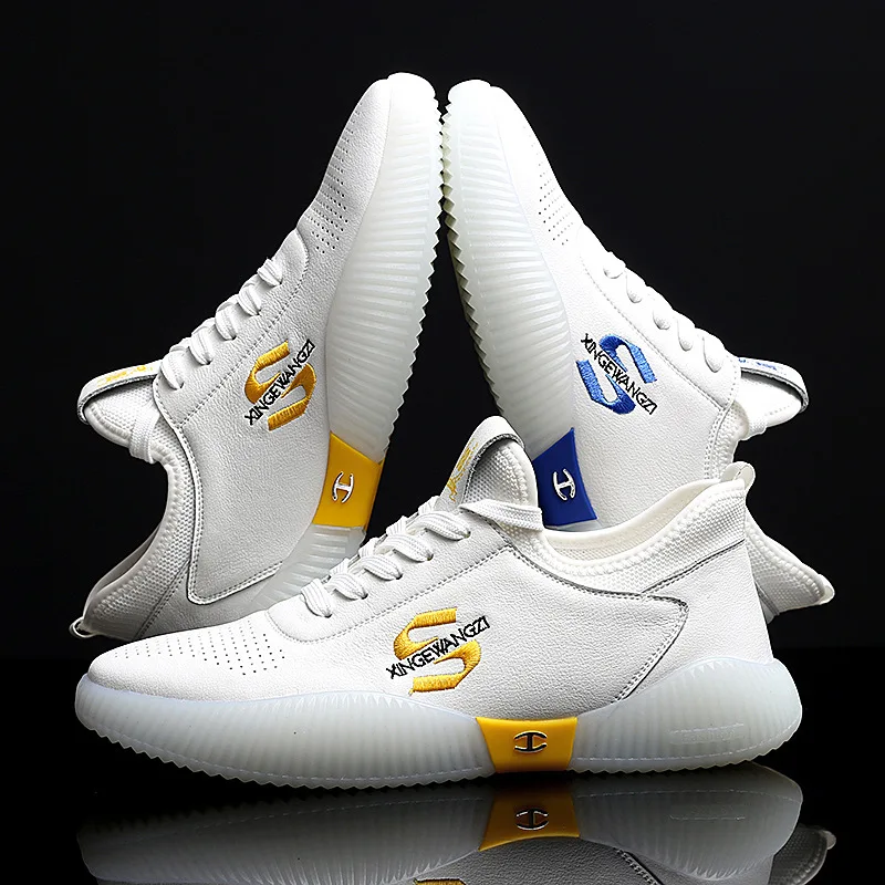 PDEP simple white sneakers for man 2021 casual mens shoes with whole flat casual sport summer shoes