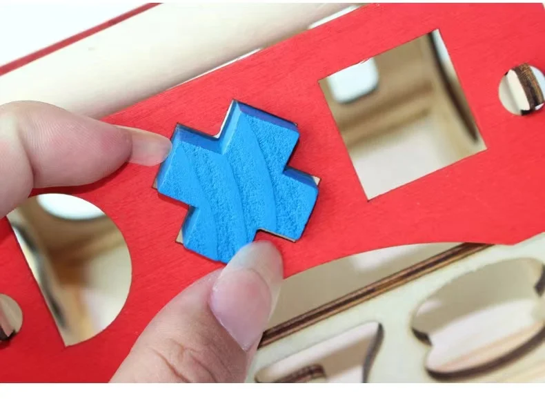 Wooden Geometric Shapes Montessori Puzzle Sorting Math Bricks Preschool Learning Educational Game Baby Toddler Toys for Children