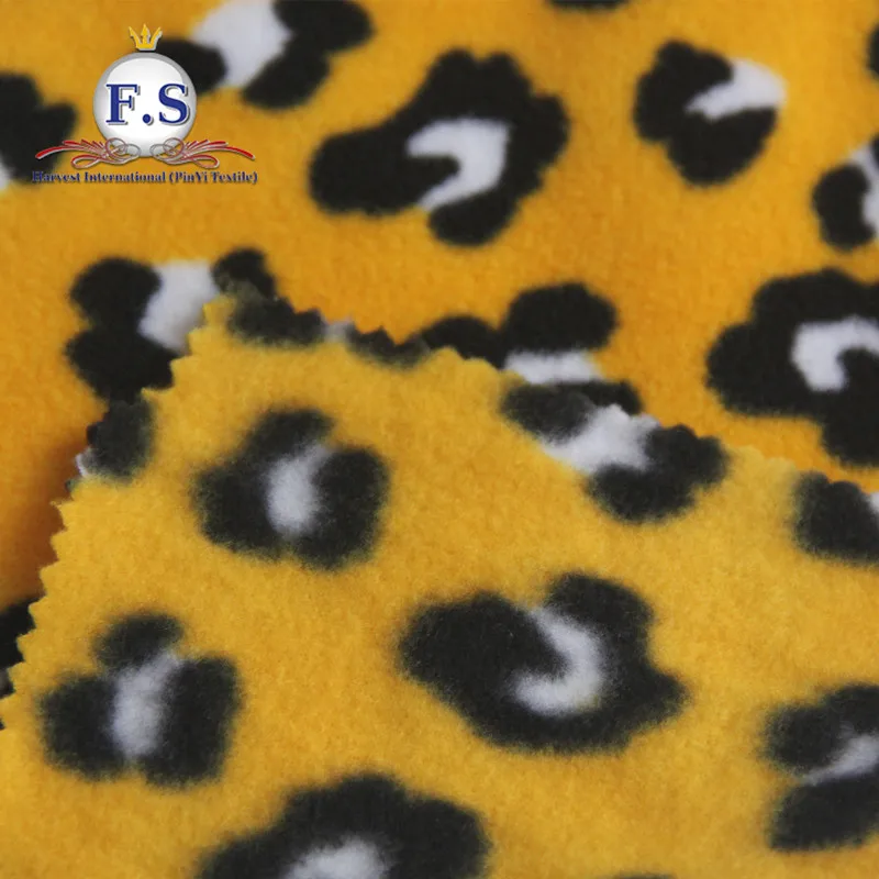 100% polyester weft knit polar fleece fabric for sportswear printed