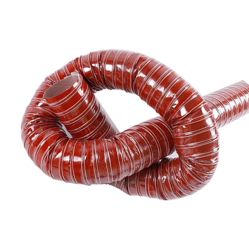 Высокотемпературный шланг 300 градусов огнестойкая высокотемпературная воздушная Труба красная силиконовая Вулканизированная вентиляционная труба