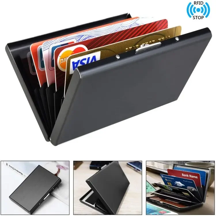 Protected Slim Stainless Steel Debit/Credit/ATM Slots 6 Card Holder 8 Slots Cardholder 10 Cards Holder