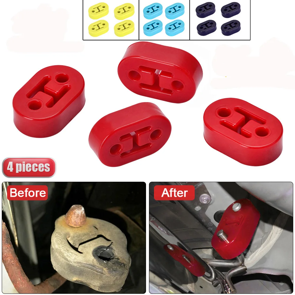 Universal Car Polyurethane Exhaust Tail Pipe Mount Bracket Hanger Insulator Muffler Grommet Bush Rod Support 11mm 2 Holes Repair