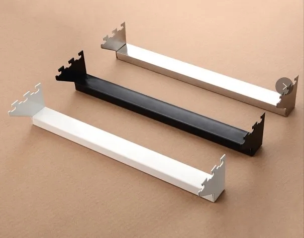 Хромированные Металлические Висячие настенные стеклянные полки для супермаркета, деревянные полки