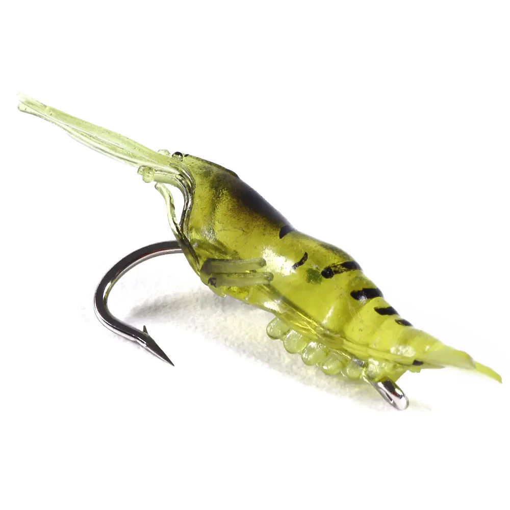 Simulation of grass shrimp bait 4cm1.5g Lifelike Shrimp Soft Plastic Lure with a mouth Hook