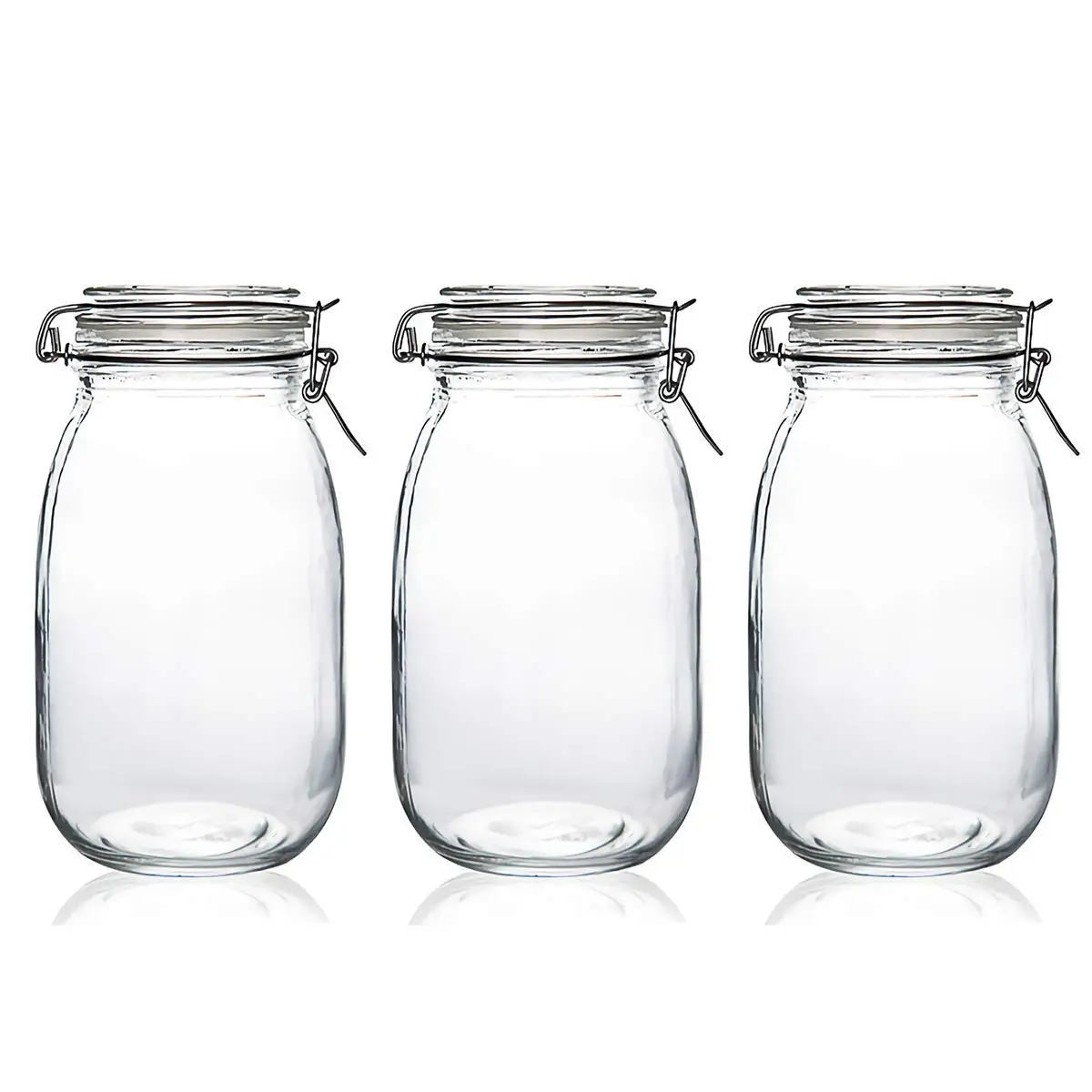 Different Size  Glass Airtight Storage Containers Glass Food Storage jars airtight botes de cristal con tapadera locking lid jar