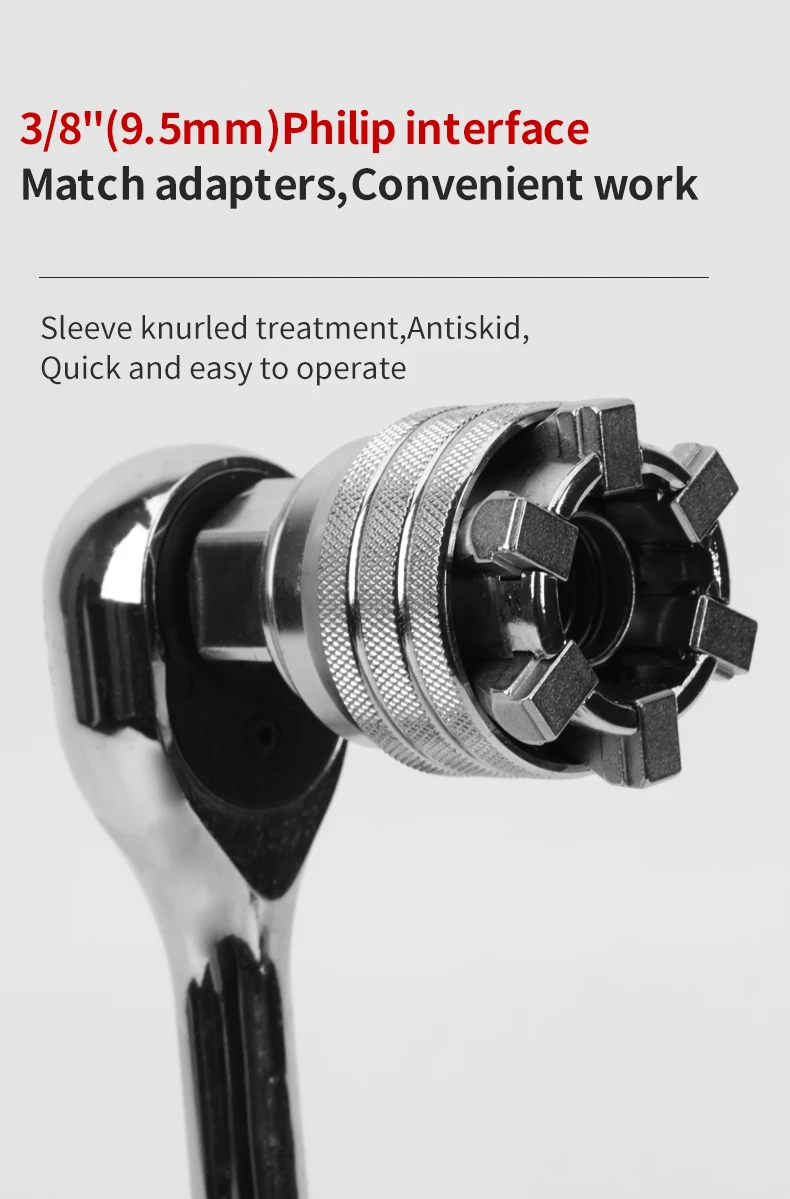 KAFUWELL WT4081 10mm-19mm Universal Sockets Tools in Wrench Adaptive All-fitting Multi Drill Attachment Socket