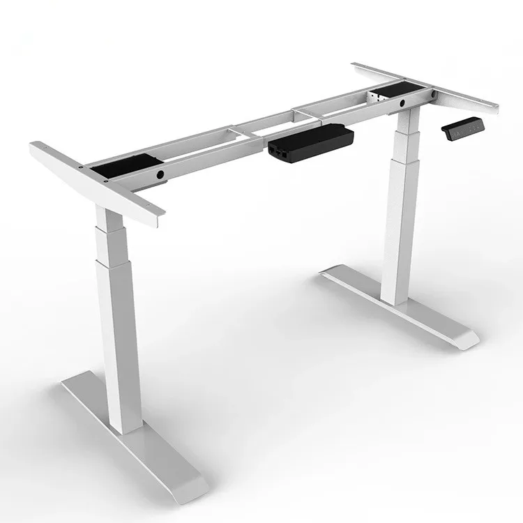 New model square leg two columns grey color dual motor sit stand desk